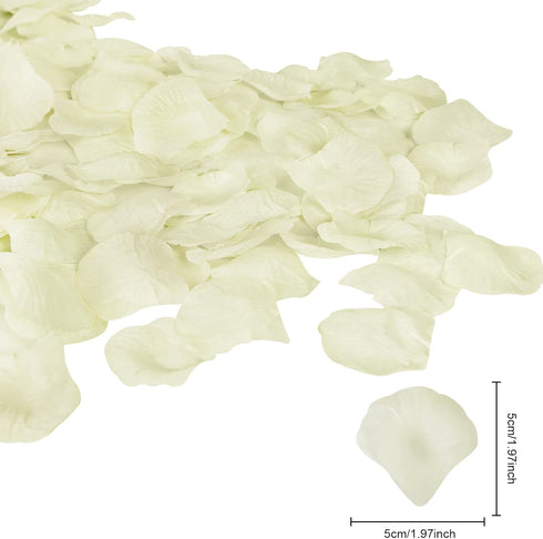 Attmu 3200 Pcs Artificial Rose Petals Valentines Day Decorations for The Home, Fake Rose Flower Petals for Wedding, Party (Ivory)...