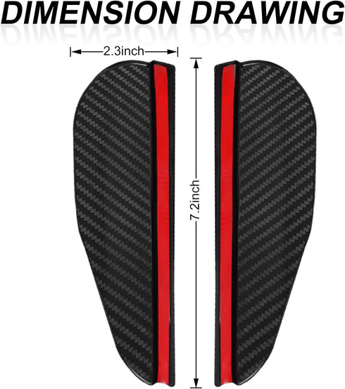 2 Pcs Carbon Fiber Car Side Mirror Rain Eyebrow Guard, Car Rearview Mirror Rain Brow, Waterproof Rearview Mirror Smoke Cover, For SUV, Truck, Car,...