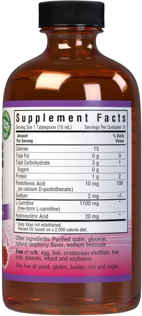 Bluebonnet Liquid L-Carnitine 1100 mg, Raspberry, 8 Fluid Ounce...