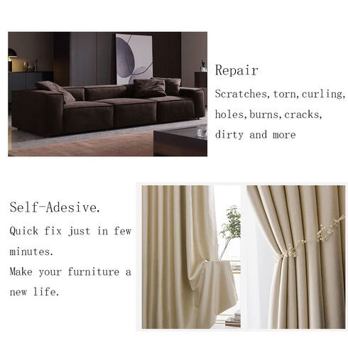 Self Adhesive Linen Fabric Patches Tape 17.7x78.7 inch, Durable Fabric Couch Repair Kits for Upholstery, Furniture, Sofa, Car Seats, Office Chair,...