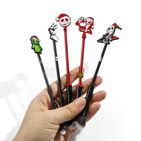 CORPSE BRIDE Makeup Brushes, 5pcs Halloween Jack Anime Makeup Brush Set (red and green)...