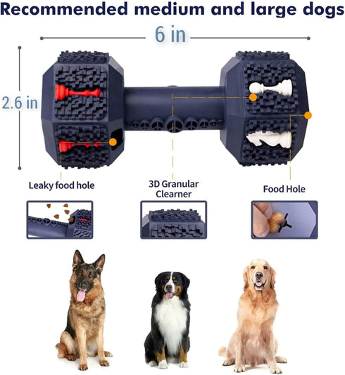 Dog Chew Toy for Aggressive Chewers, Interactive Dental Toy for Training and Cleaning Teeth, Durable and Indestructible Toy for Small and Medium D...