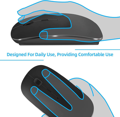 Wireless Mouse for Laptop, Bluetooth Mouse Rechargeale Three Mode(Bluetooth 5.2+ USB-A & USB-C Receiver)-Compatible with TypeC & USB Port Devices/...