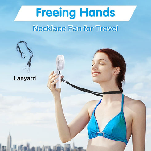 Portable Handheld Fan,6 Speeds 2400mAh Mini Desk Fan Foldable USB Design Rechargeable,Up to 6H Use Time, Personal Small Cooling Fans for Makeup Ey...