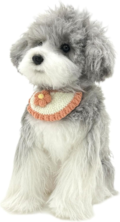 Dog Costume and Cat Costume,Handmade Knitted Dog bandanas,Orange Flower Dog Birthday Outfit for Small Dogs,Cute Cat Bandana Collar for Party,Daily...