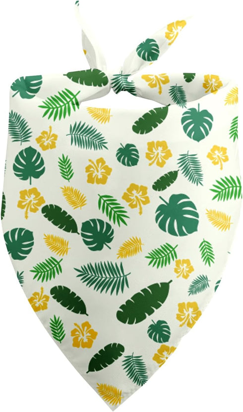 Hawaiian Dog Bandana Green Dog Bandana Flowers Dog Bandana Funny Dog Bandana Summer Puppy Bandana Pet Scarf for Dog Photo Prop Pet Accessories for...