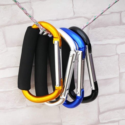 Large Stroller Hooks for Mommy, 2 pcs Carabiner Stroller Hook Organizer for Hanging Purses, Diaper Bag, Shopping Bags. Clip Fits Single/Twin Trave...