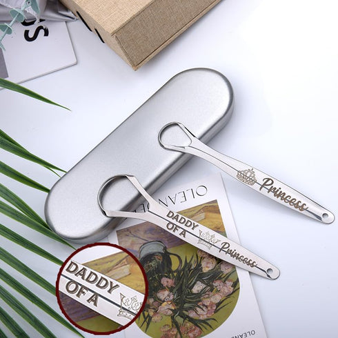 Tongue Scraper for Adults Dad Matching Father Daughter Gifts for Dad Tongue Cleaner Brush for Kids Daughter Oral Hygiene Products for Adults Fathe...