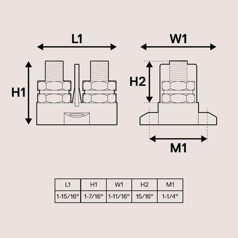 True Mods 12V-48V Dual Stud Battery Junction Post 3/8 Inch M10 2 Single Isolated Power Distribution Post Terminal Bus Bar Power Ground Insulated f...