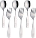 Exzact Children Flatware 6pcs - 3 x Forks, 3 x Spoons - Toddler Utensil Kids Silverware Cutlery Stainless Steel - Dishwasher Safe...