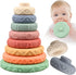8 Pcs Stacking Rings Soft Toys for Babies 6 Months and up Old Girls Boys - Toddlers Sensory Educational Montessori Baby Blocks - Developmental Tee...