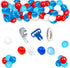 Balloon Garland Arch Kit-Blue, Red, White with Strip Tape, Blue Knotting Device, White Ribbon for Boy Party, Wedding,Birthday Party Decoration Gif...