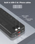 Portable Charger, 10000mAh Power Bank with 2 Built-in Cables, 22.5W Fast Charging with Screen, Travel Battery Pack for i Phone, i Pad, Samsung, Go...