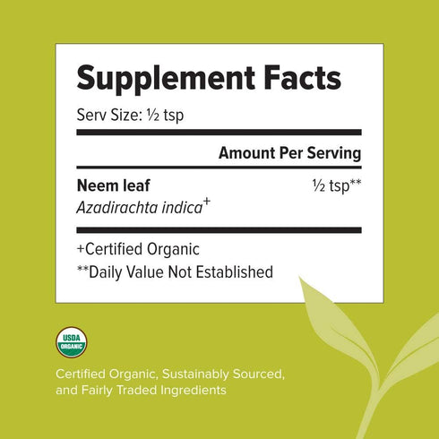 Banyan Botanicals Neem Powder - Organic Azadirachta Indica - Purifying Ayurvedic Herb for Healthy Skin & Blood* – 1/2 lb. – Fair for Life Sustaina...