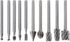 10pcs/set DIY Tree Root Carving 3mm Shank High Speed Steel Carpentry Handmade Electric Grinding Head Engraving Milling Cutter Rotary Burr Bit Set...