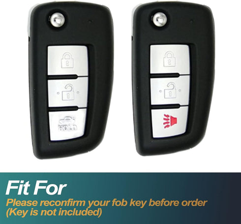 FEYOUN Key Fob Cover Compatible with Nissan Rogue Rogue Select Rogue Sport Flip 3 Buttons TPU Remote Keyless Key Fob Case Protection Shell Accesso...