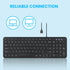 Perixx PERIBOARD-213U Wired Silent USB Scissor Keyboard - 14.45x4.76x0.70 Inches Compact Design with Number Pad - Black - US English (PB-213BUS-11...