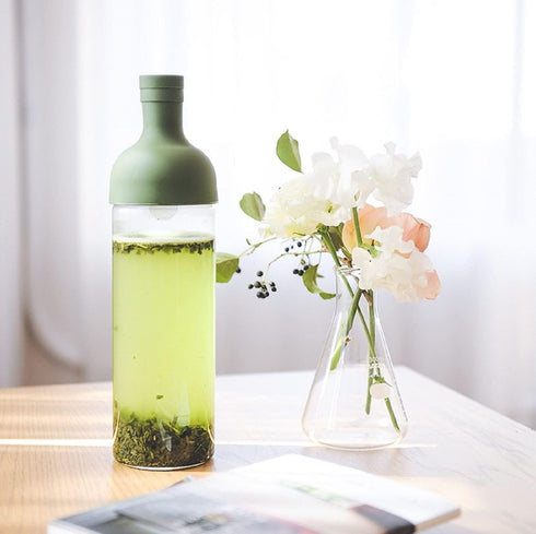 Hario Cold Brew Tea Wine Bottle, 750ml, Olive Green...