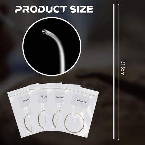 4 Pieces Silver Solder Wire 4 Types Soldering Wire Silver Wire for Jewelry Making Repair Electronics Silver Welding Wire Tools, Easy Soft, Soft, M...