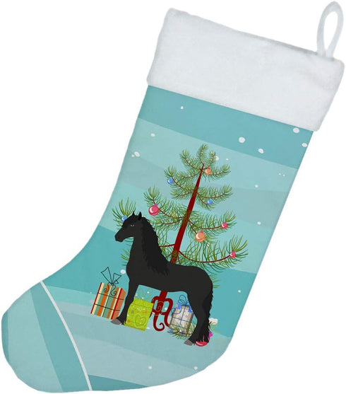 Caroline's Treasures BB9282CS Friesian Horse Christmas Christmas Stocking, Teal Fireplace Hanging Stockings Christmas Season Party Decor Family Ho...