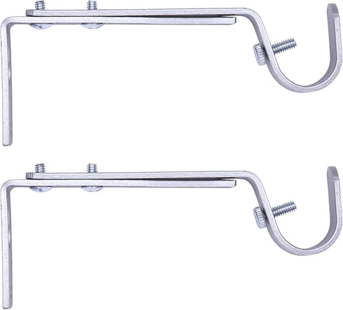 Kenney Adjustable Bracket, for 3/4" Curtain Rod, Satin Nickel, 2 Pack...