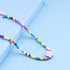Boho Sean Bead Choker Necklace Rainbow Beaded Flower Clavicle Necklace Beach Colorful Rice Bead Necklace Chain Summer Rainbow Choker Necklace Chai...