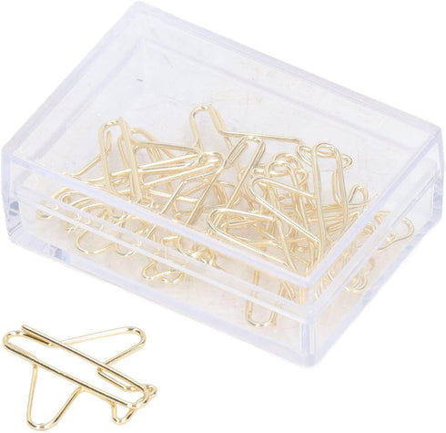 Airplane Shaped Paper Clips, Pack of 100 Portable Anti Rust Electroplating Gold Cute Metal Plane Shaped Bookmark Clips Creative Plane Paper Clips ...