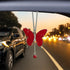 Car Mirror Hanging Accessories with Crystal Butterfly Design Bless Your Drive with Prosperity for Safe Wealthy & Happy Travels (Red)...