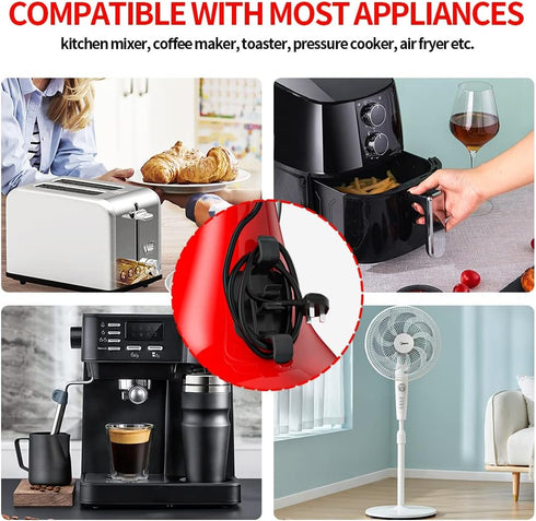 Cord Organizer for Kitchen Appliances, 6 Pack High-Adhesion Cord Winder Cord Holder with 5 Ft Cable Tie for Small Home Appliances, Mixer, Blender,...