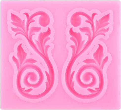 Baroque Fondant Molds Curlicues Scroll Relief Cake Decorating Silicone Mold For Cake Decoration Cupcake Topper Gum Paste Chocolate Polymer Clay...
