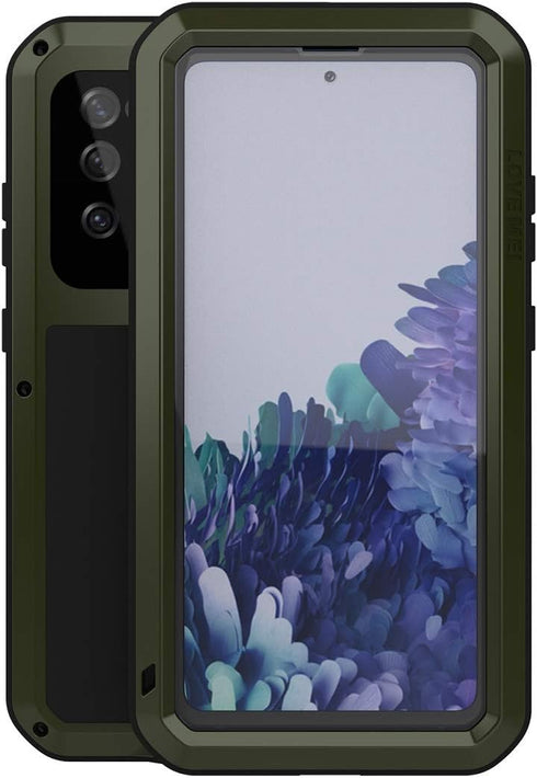 LOVE MEI Rugged Military Case for Galaxy S20 FE 5G - Heavy Duty, Shockproof, Dustproof, Scratch Proof, Metal & Silicone with Tempered Glass Protec...