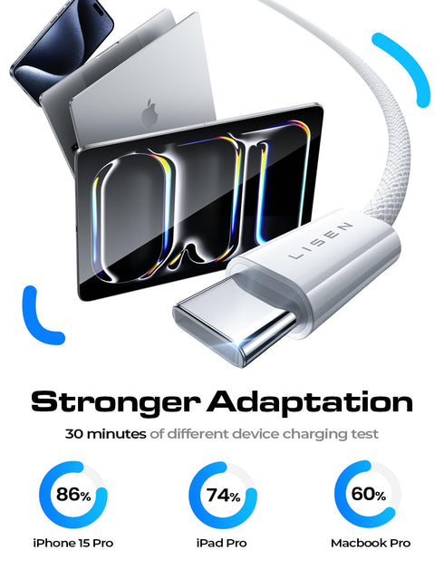 LISEN USB C to USB C Cable for iPad Pro 2024,60W 3-Pack 6ft USB C Cable Type C Fast Charging Charger Cable for iPhone 15 Pro Max Plus,iPad Pro 13 ...