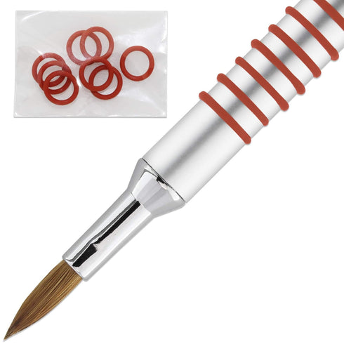 PANA 3D Kolinsky Acrylic Nail Art Sculpture Brush with Silver Metal Non-Slip Grip Handle for Manicures 3D Nail Art Flower Designs (Size #5)...