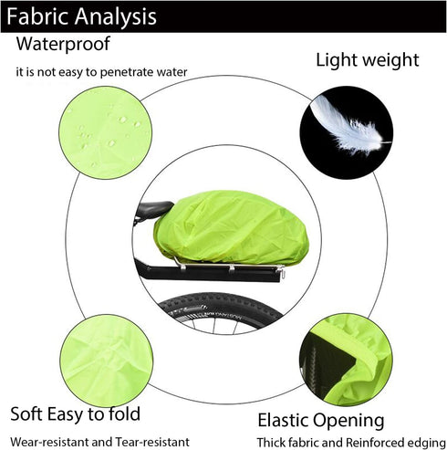 20L Bicycle Rear Rack Rain Cover Bike Trunk Rain Cover Green...