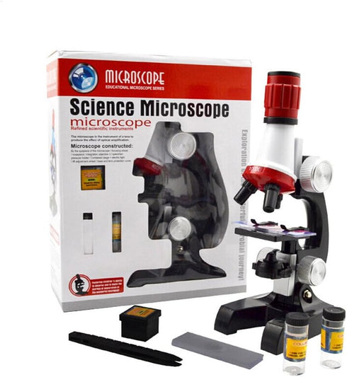 Kid Microscope Science Kits, 100X 400X 1200X Trinocular Magnification Beginner Toy Home School Educational Biological Hand Held Camera Compound Sc...