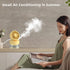 Personal Cooling Fan and Small Air Humidifier 350ml with LED Night Light, Desktop USB Charging Humidifier and Fan 3 in 1 for Office and Small Room...