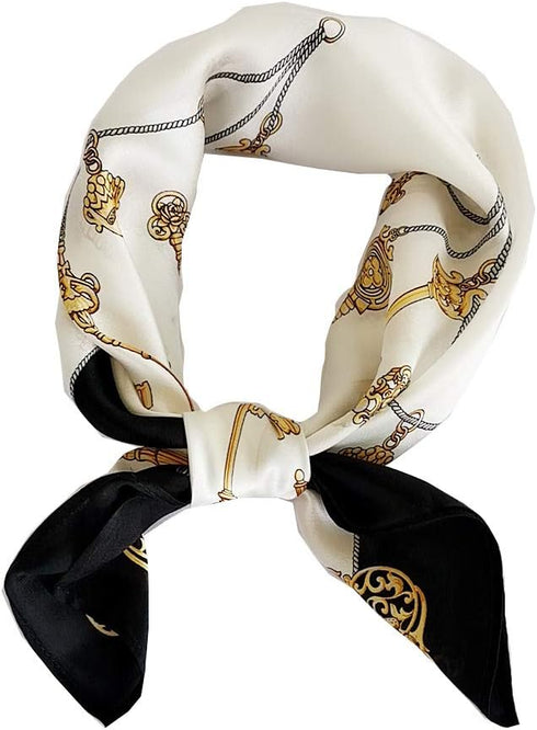 FONYVE 100% Mulberry Silk Scarfs for Women-Lightweight Square Satin Head Scarf-Small Silk Hair Scarf for Sleeping 21"x21"...