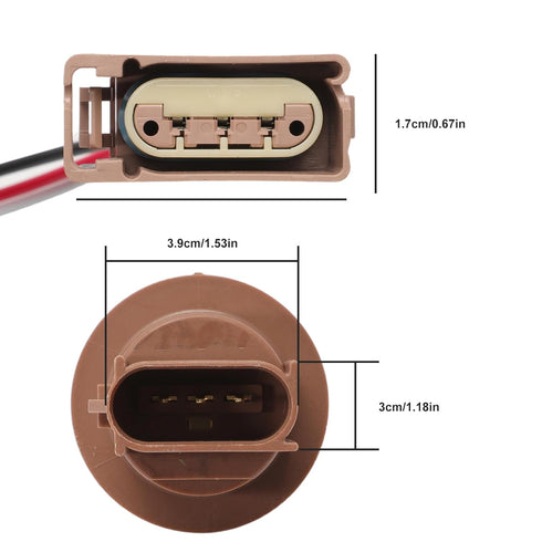 2 Pcs Turn Signal Socket and Pigtail Connector Fit for Fiesta Focus F150 Lincoln Mercury 2003-2019 with Wire Harness Replace 2U5Z13411SA YF1Z13411...