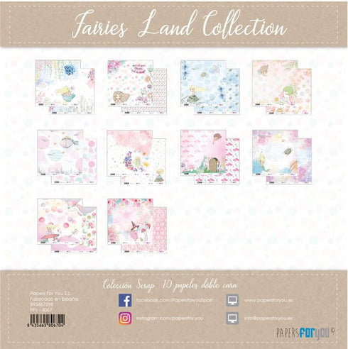 Papers For You - Scrapbooking and Craft Paper Kit | "Fairies Land" Collection | Includes 10 Double Sided Papers with Different Designs | Size 12" ...