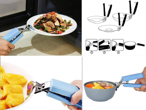 Hot Plate Gripper, Kitchen Hot Dish Bowl Plate Clip Anti Scalding Dish Plate Tongs for Microwave Toaster Oven Steamer Air Fryer Pans...