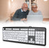 Black Computer Keyboard Wired USB Keyboard Low Vision Keyboard USB Wired Old People Keyboard with White Large Print Keys(Black)...