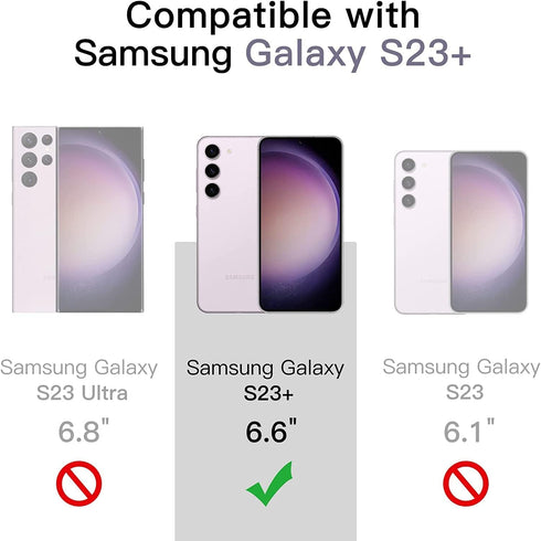 KIOMY Clear Case for Samsung Galaxy S23+ / S23 Plus Shockproof Bumper Protective Cover Hybrid Design Hard PC Back + Flexible TPU Raised Bezel Tran...