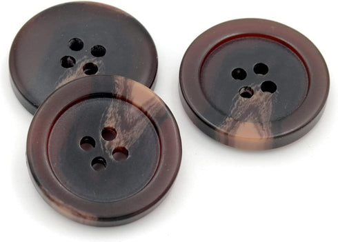 20PCS Resin Round Buttons Craft Sewing Snaps 4 Holes Handmade DIY Accessories (Brown, 20mm)...