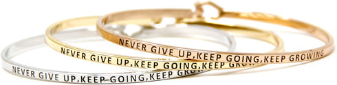by you Inspirational Positive Quote Message Engraved Thin Cuff Bangle Hook Bracelet...