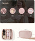 Pocmimut Makeup Bag,PU Leather Travel Cosmetic Bag,Open Flat Makeup Pouch for Women Purse for Travel Accessories(Pink)...