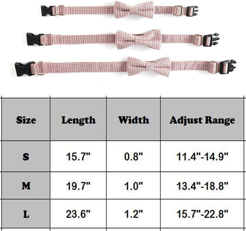 Love Dream Dog Collar Bow Tie Collar Soft & Comfy Bowtie Collars for Small Medium Large Dogs, Adjustable Dog Collar with Quick Release Buckle (M, ...