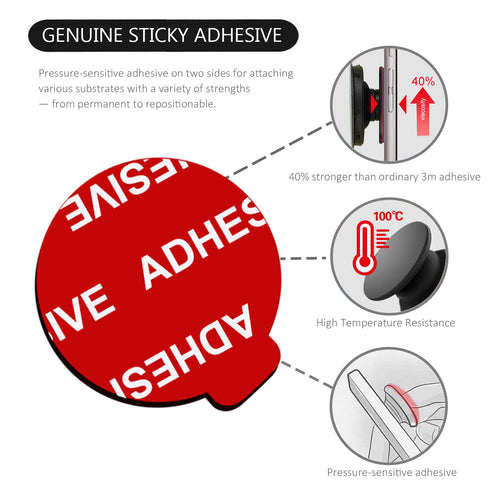 Very High Bond Sticky Adhesive, AZXYI 12 Pack Socket Sticky Adhesive Replacement Kit, 1.4 inches Double-Sided Stickers for Collapsible Grips Socke...
