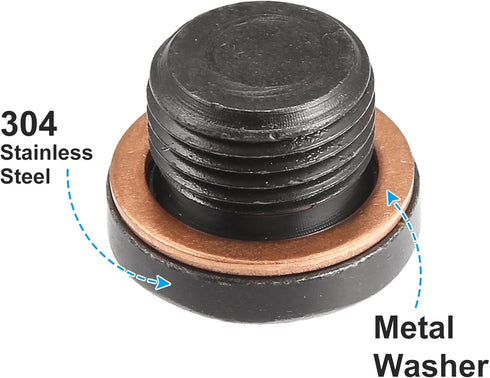 X AUTOHAUX M18x1.5 Steel Engine Oil Drain Plug Screw with Gasket for BMW 545i 550i 650i 750i 760i X5 X6 E60 E63 for Mazda 3 5 6 CX-5 CX-7 RX-8 Bla...