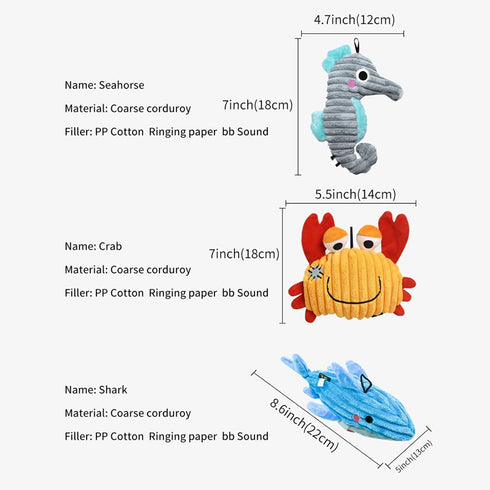 Squeaky Plush Dog Toy Pack for Puppy, Small Stuffed Puppy Chew Toys 3pcs Dog Toys for Small breeds with Squeakers, Cute Soft Pet Toy for Small Med...