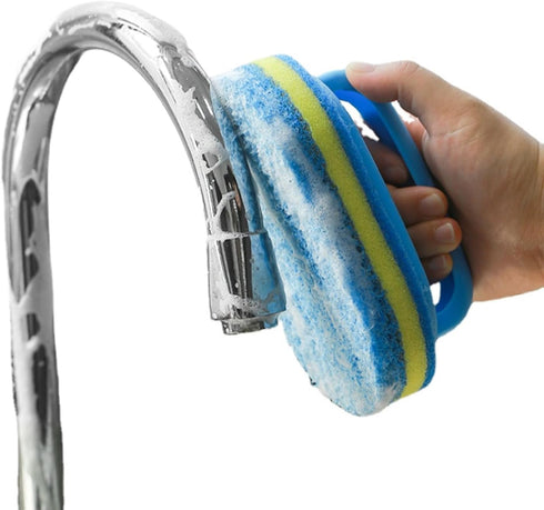 Multipurpose Thick Handheld Pool Scrub Brush, Pool Clean Sponge for Tile, Walls,Floor, Hot Tubs - Reusable Scrubber Foam Cleaning Kitchen Decontam...